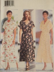 4541 BUTTERICK SO EZ SHORT SLEEVE COLLAR BUTTON TOP, LONG A-SKIRT PATTERN 18-22